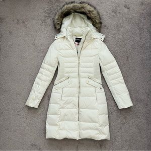 NWT Express Women’s Long Puffer Winter Coat Jacket White Size XS